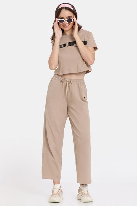 Rosaline Crop Length Loungewear Top - Light Taupe — image 4